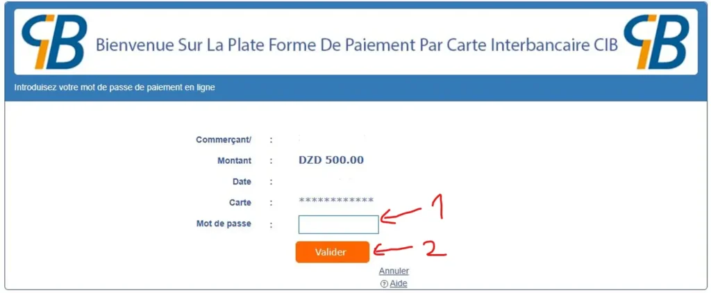 في حال اخترت الدفع بالبطاقة البنكية CIB